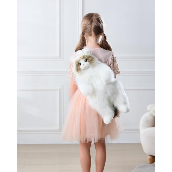 Realistic Plush Cat Backpack for Kids - 20'' Adjustable Travel Companion - Picture 2 of 5